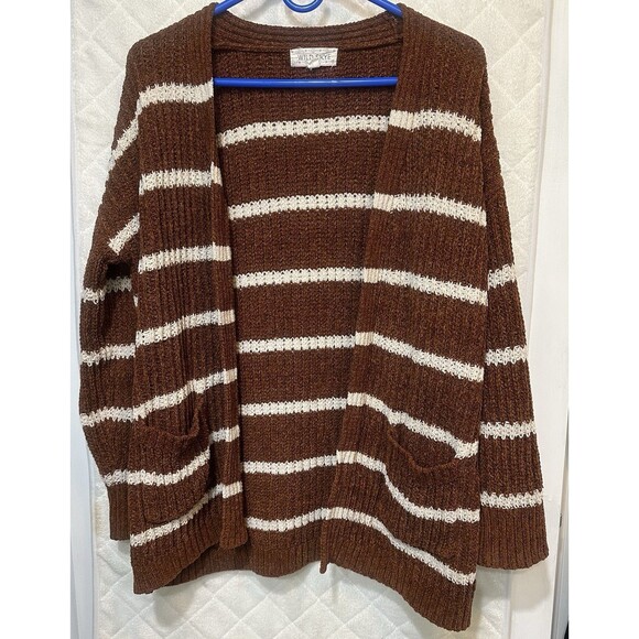 Wild Skye Sweater women's size large classic open front knit  pockets cardigan - Picture 1 of 5